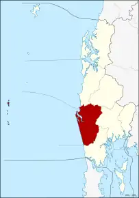 Amplasarea districtului în provincia Phang Nga
