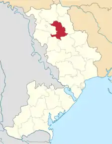 Poziția localității Raionul Ananiev