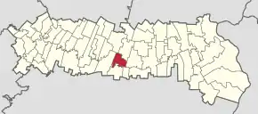 Amplasarea în cadrul județului