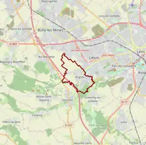 Poziția localității Angres