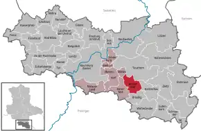 Poziția Meineweh pe harta districtului Burgenlandkreis