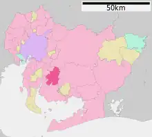 Poziția localității Anjo