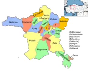 Location of Çubuk, Ankara within Turkey.