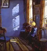 Lumina soarelui în camera albastră (Helga Ancher în camera bunicii), 1891