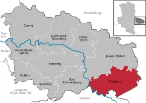 Poziția localității Annaburg