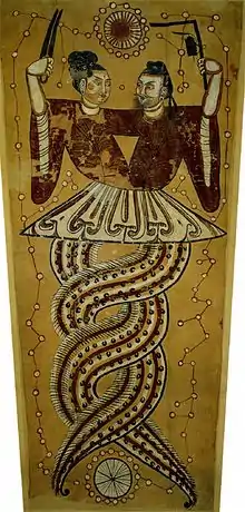 Fratii Fuxi si Nü Wa, eroii legendari ce i-au invatat pe chinezi sa vaneze, sa pescuiasca si sa scrie