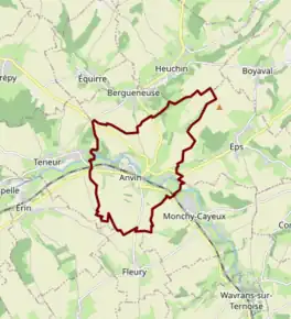 Poziția localității Anvin