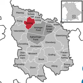 Poziția localității Anzing