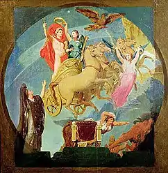 Apoteoza Napoleon, pânză monumentală, pentru tavanul salonului Împăratului la Primăria din Paris (schiță)