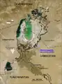 Harta politică a Mării Aral și a acestui lac.