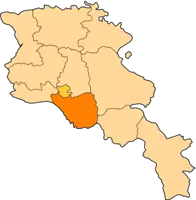 Poziția localității Provincia Ararat