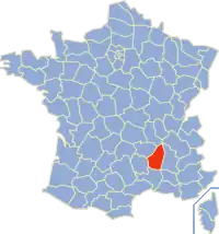 Poziția regiunii Ardèche