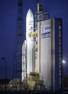 Ariane 5 și JWST la rampa de lansare ELA-3