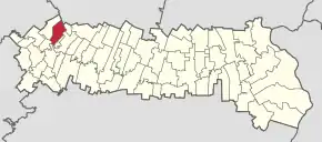 Amplasarea în cadrul județului