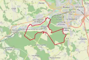 Poziția localității Arnières-sur-Iton