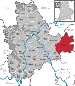 Poziția localității Arnstein, Franconia Inferioară