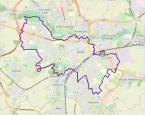 Poziția localității Arras