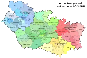 Arondismentul Montdidier în cadrul departamentului Somme