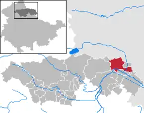 Poziția localității Artern