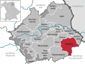 Poziția localității Arzberg