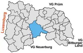 Lage von Arzfeld in der Verbandsgemeinde Arzfeld