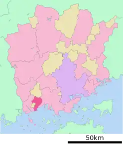 Poziția localității Asakuchi