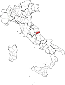 Poziția regiunii Provincia di Ascoli Piceno