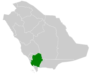 Poziția localității Provincia 'Asir