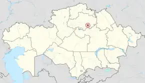 Poziția localității Astana