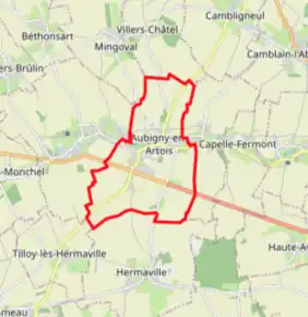 Poziția localității Aubigny-en-Artois