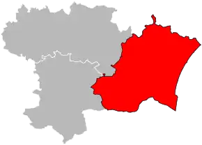 Arondismentul Narbonne în cadrul departamentului Aude