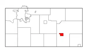 Plasarea localității Augusta în interiorul comitatului Eau Claire, statul &nbsp;Wisconsin