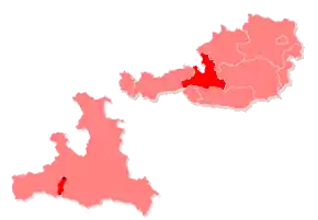 Poziția localității Kaprun