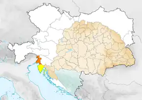Poziția regiunii Litoralul austriac