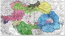 România şi Imperiul Austro-Ungar, harta etnică