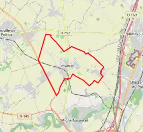 Poziția localității Avanton