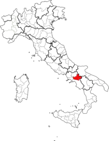 Poziția regiunii Provincia di Avellino