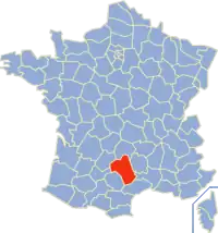 Poziția regiunii Aveyron