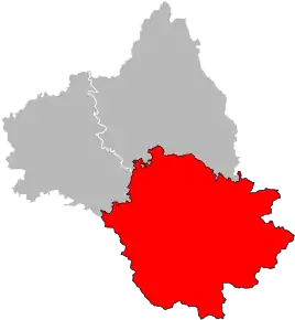Arondismentul Millau în cadrul departamentului Aveyron