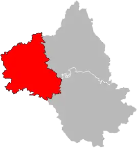 Arondismentul Villefranche-de-Rouergue în cadrul departamentului Aveyron