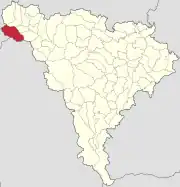 Localizarea în cadrul județului