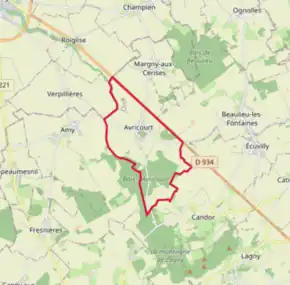 Poziția localității Avricourt