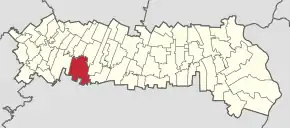 Amplasarea în cadrul județului