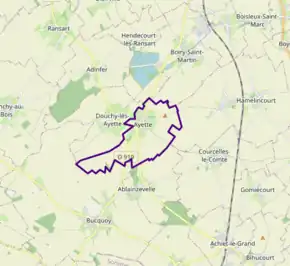 Poziția localității Ayette