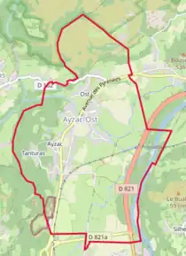 Poziția localității Ayzac-Ost