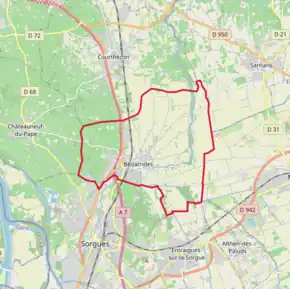 Poziția localității Bédarrides