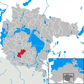 Poziția comună Bütow pe harta districtului Müritz