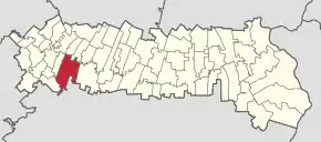 Amplasarea în cadrul județului