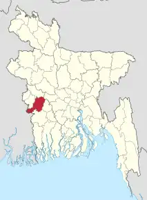 Poziția localității Jhenaidaha