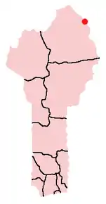 Poziția localității Malanville